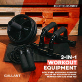 Ab Wheel Roller, Push UP Stands & Skipping Rope Bundle